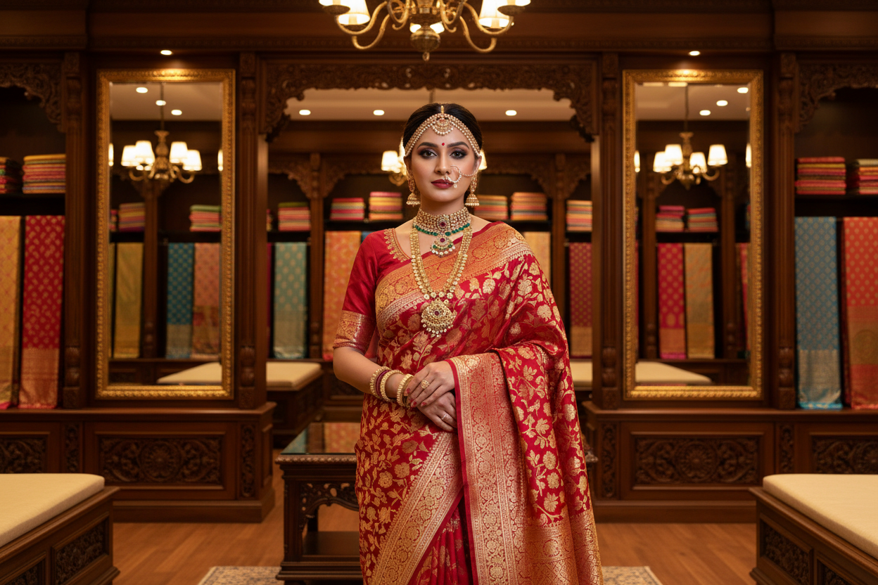 Pure Handloom Banarasi Bridal Saree