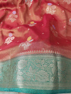 Katan Tissue Meena Buta Contrast Border
