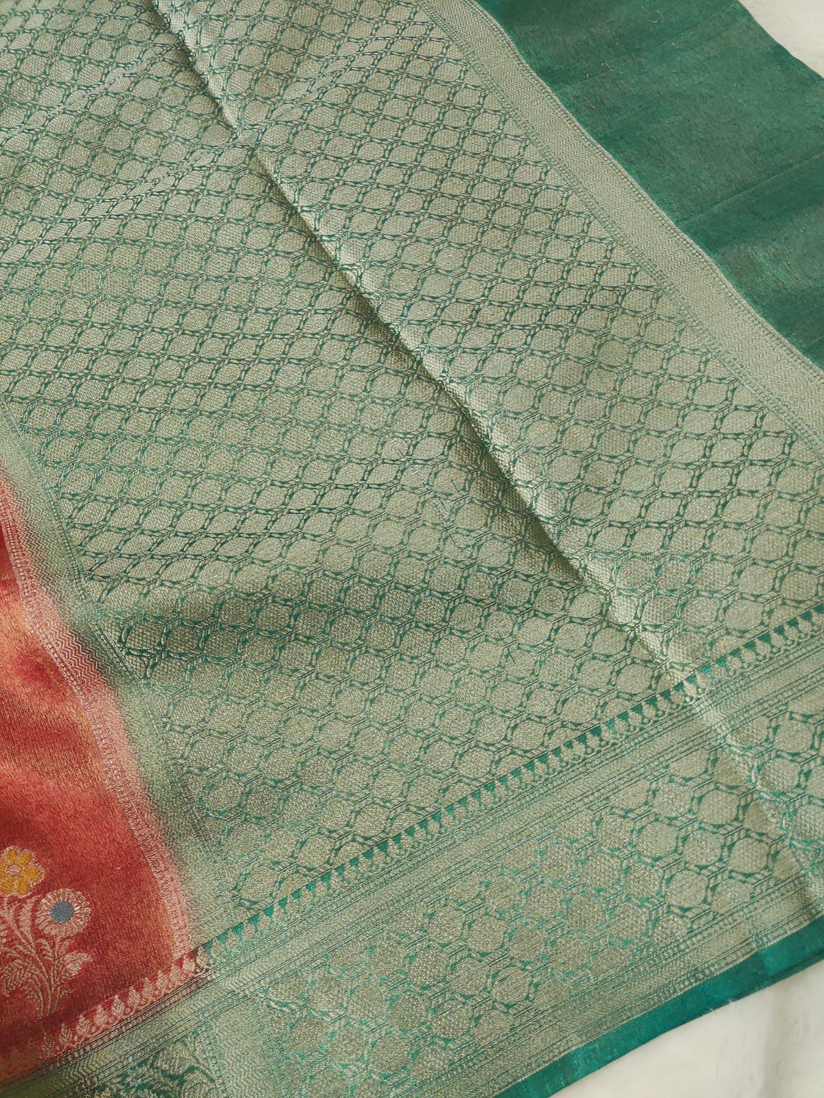 Katan Tissue Meena Buta Contrast Border