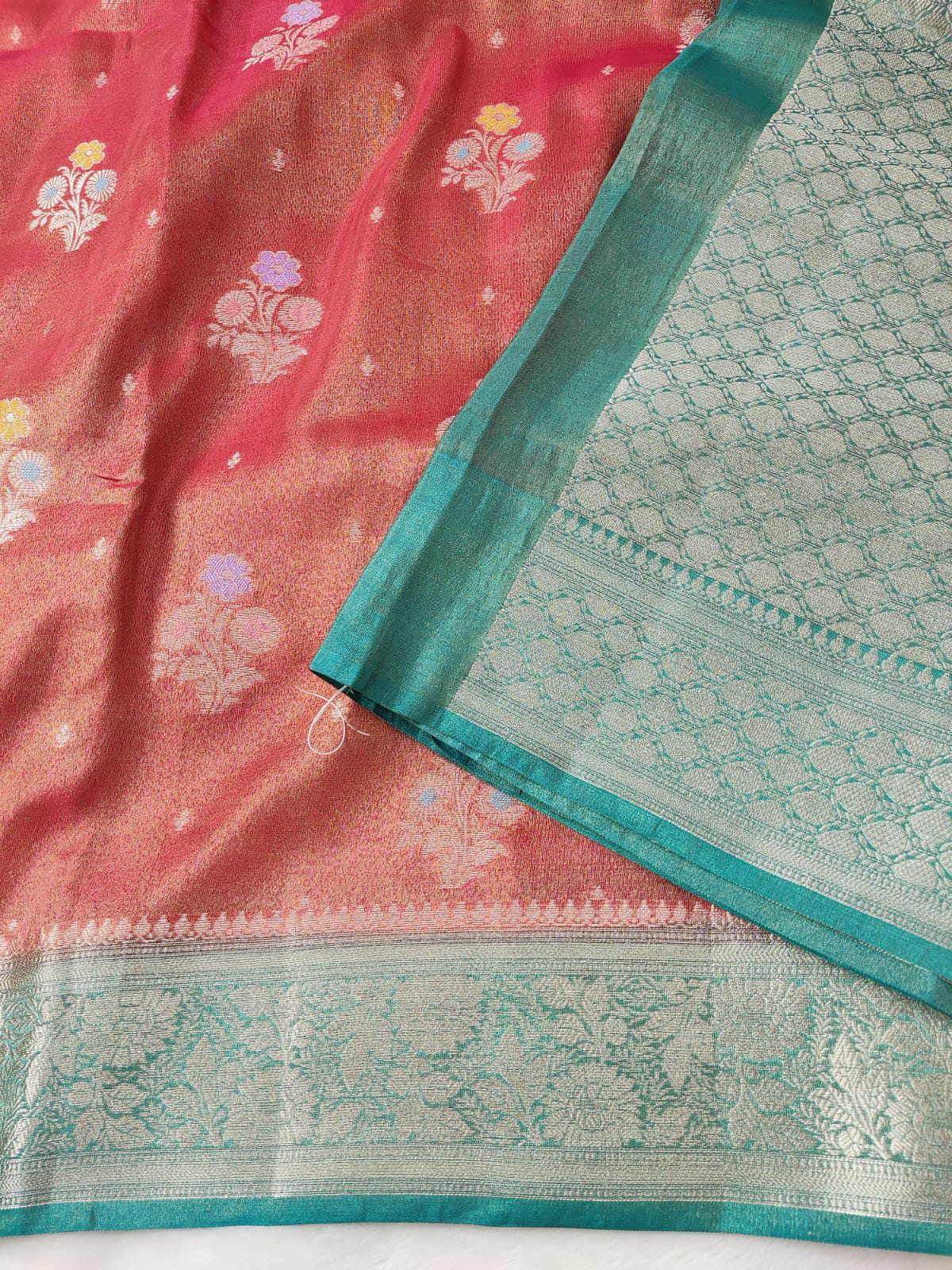 Katan Tissue Meena Buta Contrast Border