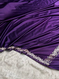 Mashru Silk Banarasi Zari Small Border Plain Design Saree