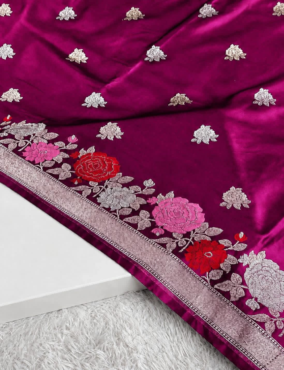 Mashru Silk Designer Mina Border Saree