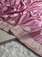 Mashru Silk Dubble Zari Border Anchal Boota Design Saree
