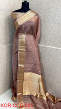 Pure Kora Silk Handwoven Kadwa Saree