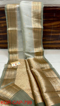 Pure Kora Silk Handwoven Kadwa Saree