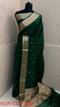 Pure Kora Silk Handwoven Kadwa Saree