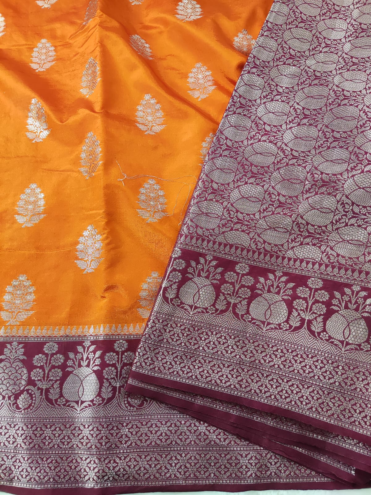 Contrast Silk Dhari Design Saree