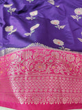 Contrast Silk Buta Zari Brder Design Saree