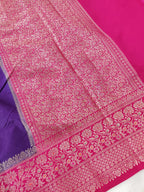 Contrast Silk Buta Zari Brder Design Saree