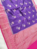 Contrast Silk Buta Zari Brder Design Saree