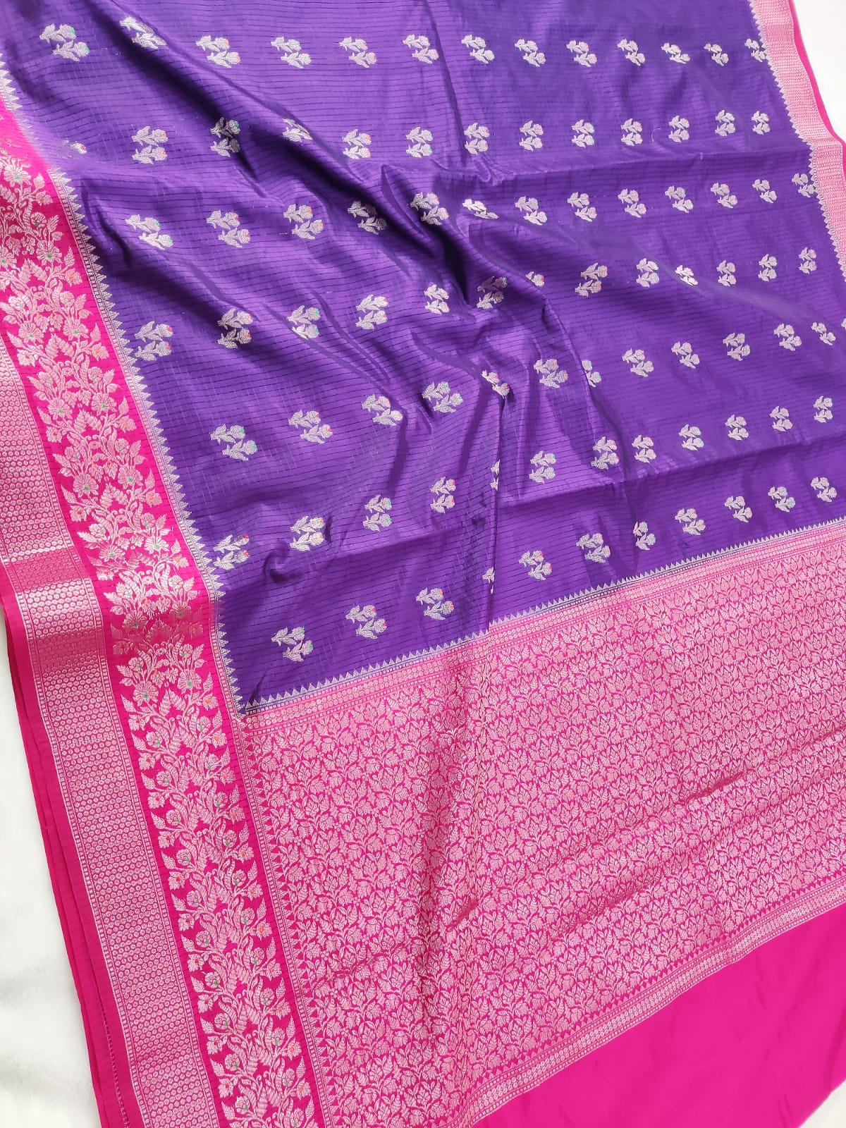 Silk Mina Buti with Mina Brder Design Saree
