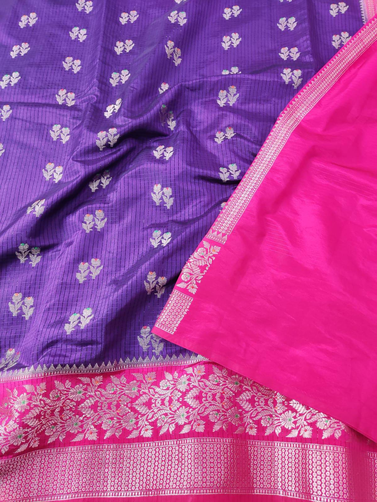 Silk Mina Buti with Mina Brder Design Saree