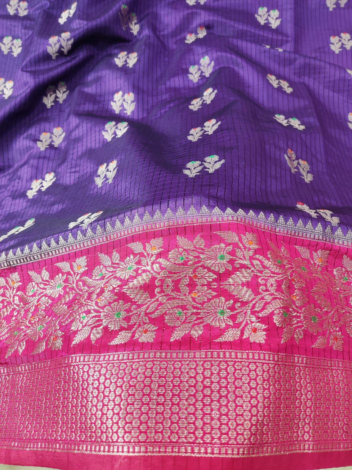 Silk Mina Buti with Mina Brder Design Saree