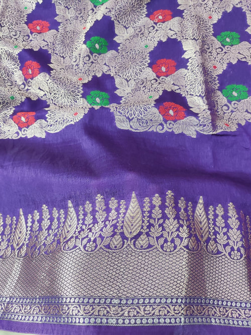 Banarasi Viscose Silk Meenakari Saree
