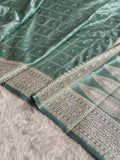 Mashru Silk Banarasi Zari Small Border Plain Design Saree