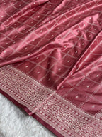 Mashru Silk Banarasi Zari Small Border Plain Design Saree