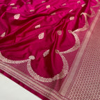Mashru Silk Banarasi Zari Small Border Plain Design Saree