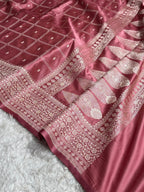 Mashru Silk Banarasi Zari Small Border Plain Design Saree