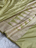 Mashru Silk Banarasi Zari Small Border Plain Design Saree