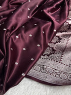 Mashru Silk Banarasi Zari Small Border Plain Design Saree