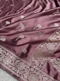 Mashru Silk Banarasi Zari Small Border Plain Design Saree