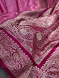 Mashru Silk Banarasi Zari Small Border Plain Design Saree